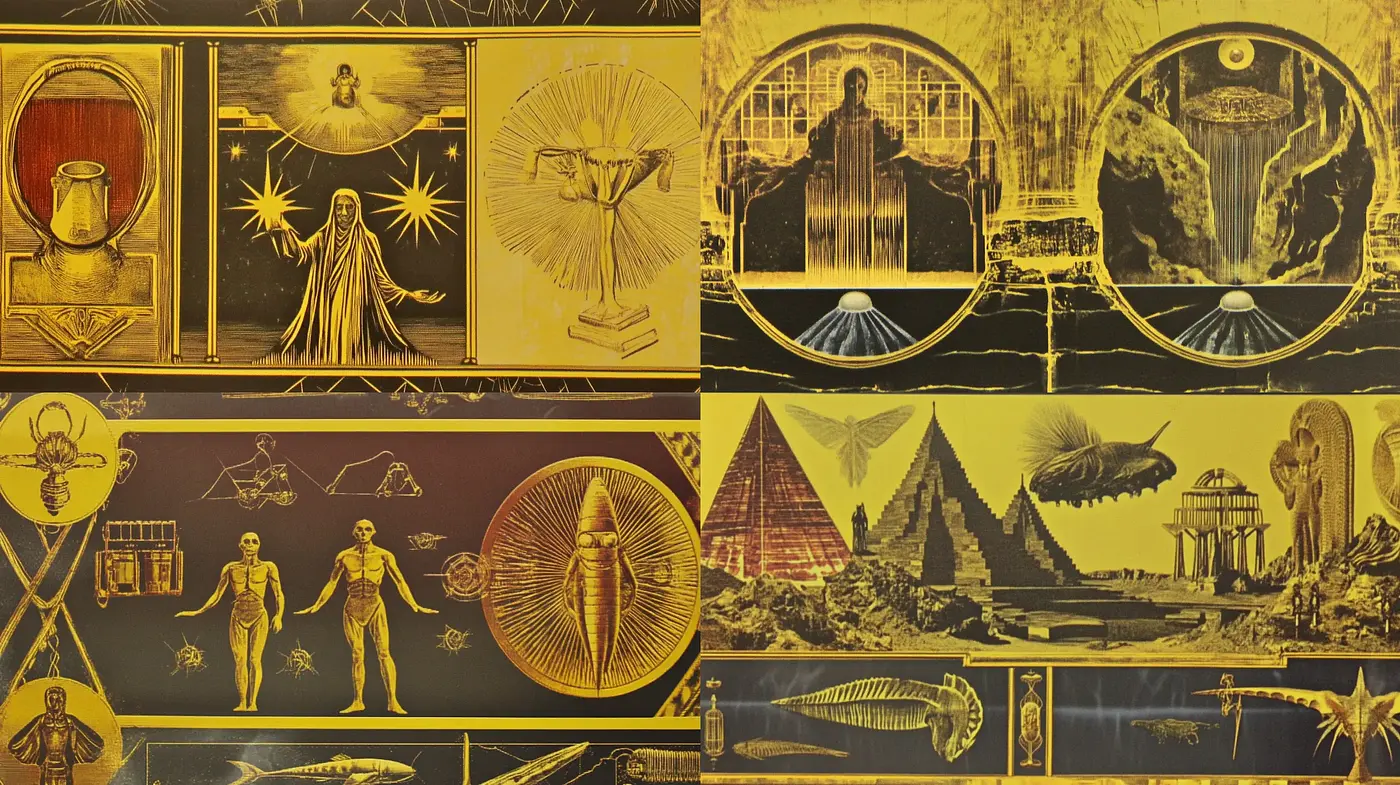 Astral Vintage Visions in Sepia Tones - Midjourney sref style