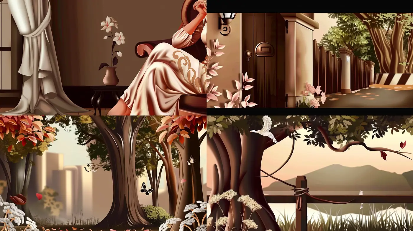 Autumnal Serenity in Sepia: A Harmonious Blend of Nature and Nostalgia - Midjourney sref style