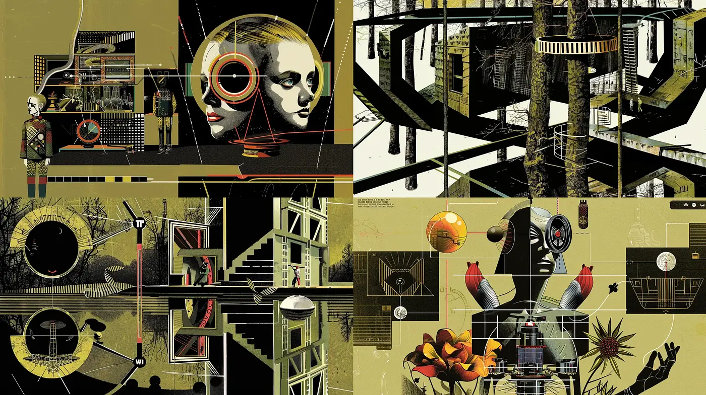 Futuristic Industrial Fusion with a Retro Twist - Midjourney sref style