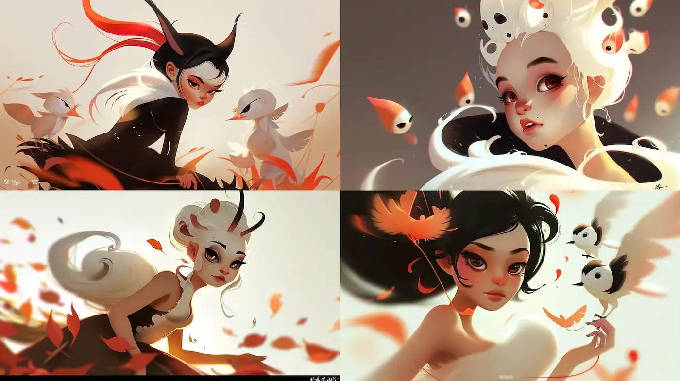 Whimsical and Ethereal Aesthetic with a Playful Touch - Midjourney sref style