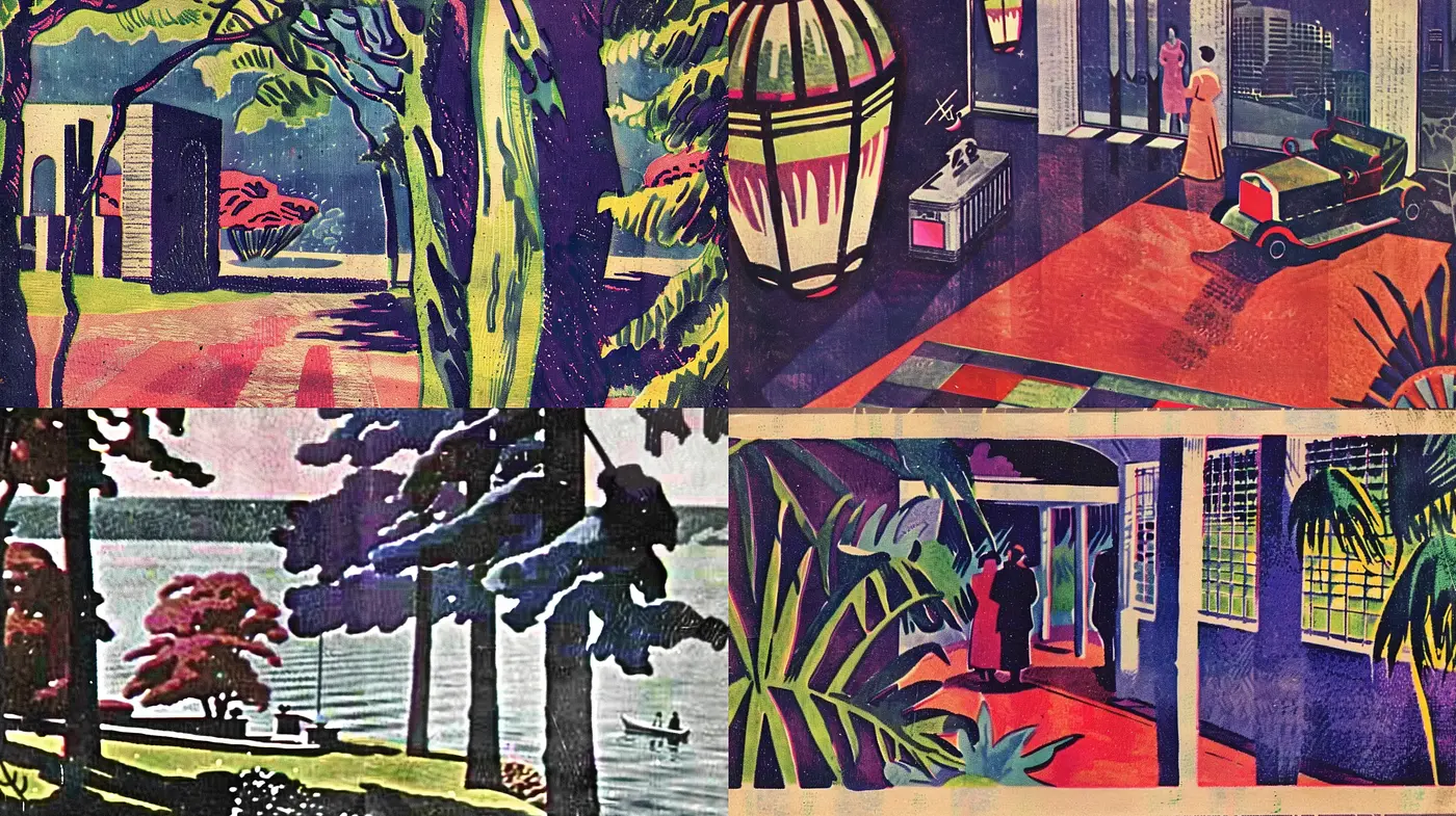 Vibrant Interpretation of Post-Impressionist Nature and Architecture - Midjourney sref style