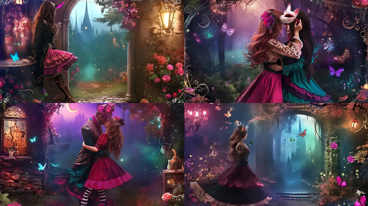 Enchanted Twilight: A Fantastical Fusion of Gothic Elegance and Whimsical Charm - Midjourney sref style