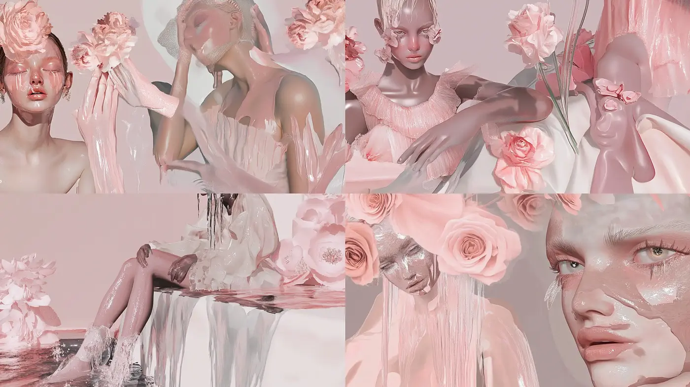 Ethereal Blush: A Study of Pastel Surrealism in Digital Art - Midjourney sref style