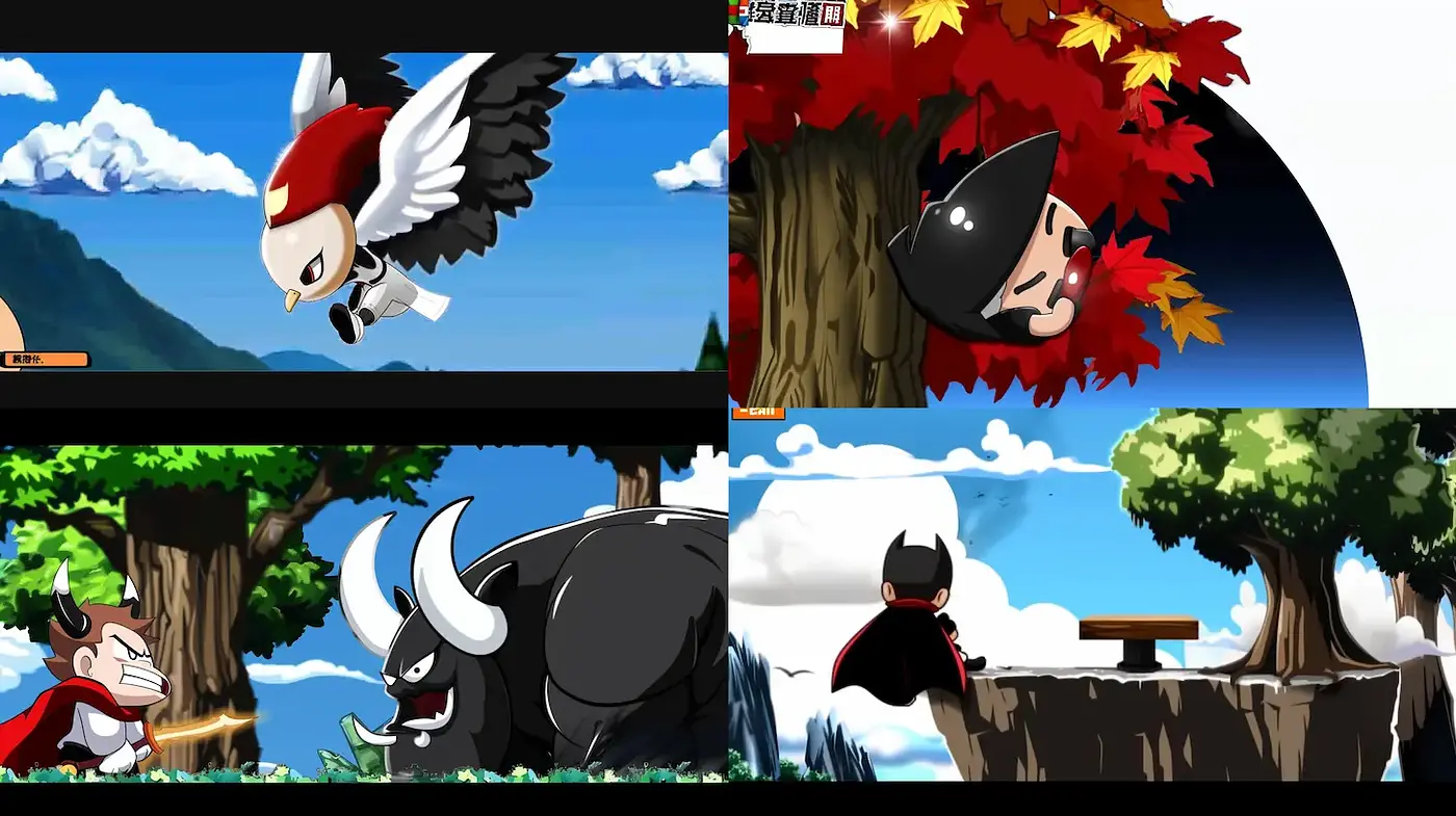 Dynamic and Colorful Animated Adventure with Playful Elements - Midjourney sref style