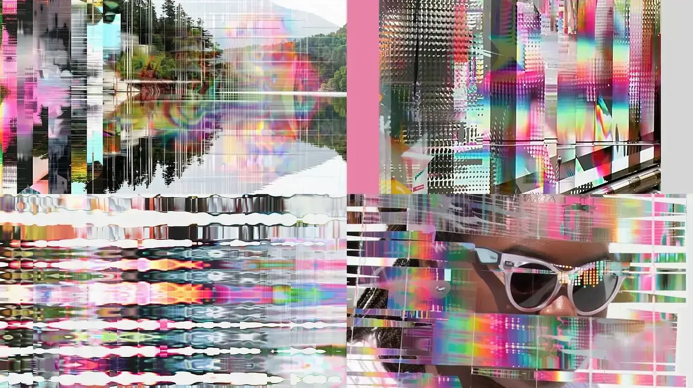 Glitch Art Fusion with Surreal Overtones - Midjourney sref style