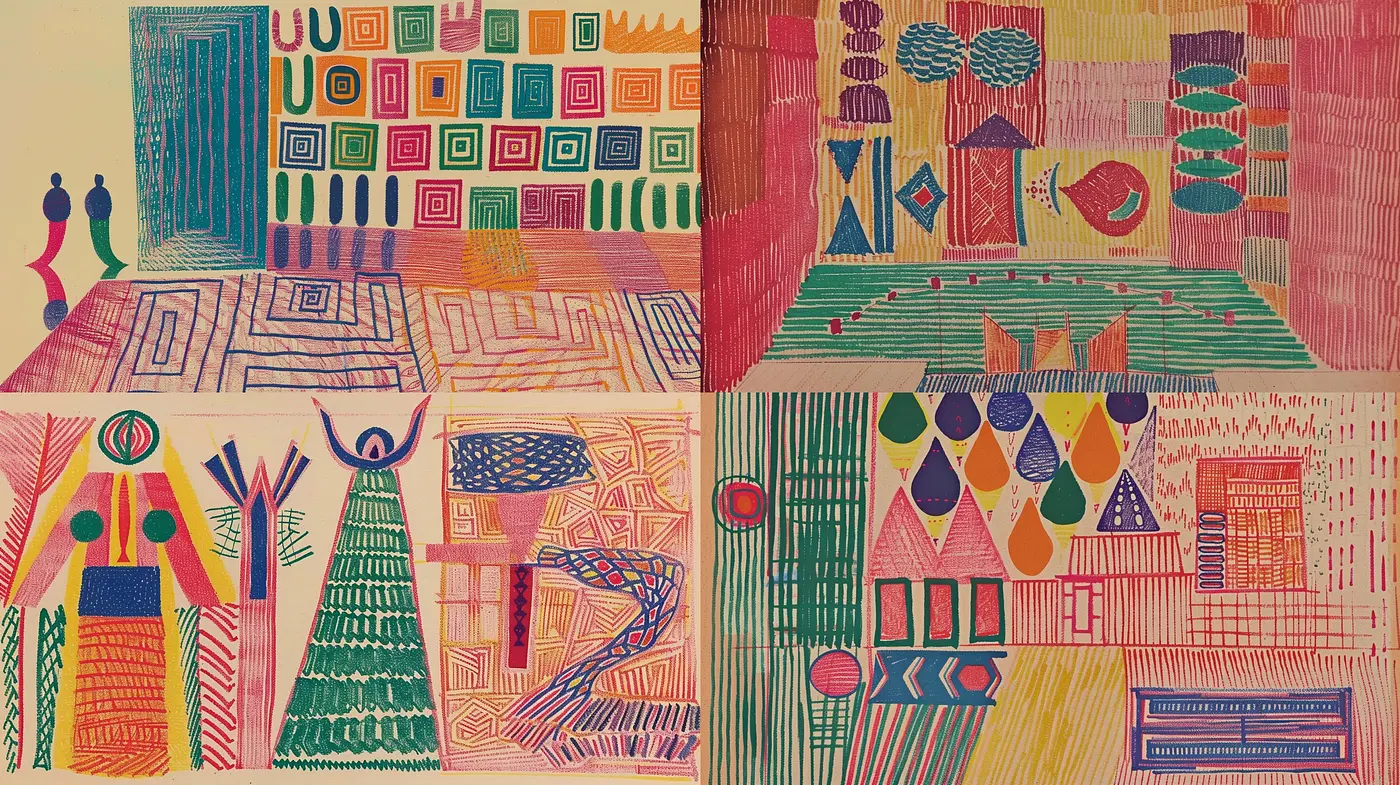 Abstract Expressionism with Consistent Geometric Intricacy - Midjourney sref style