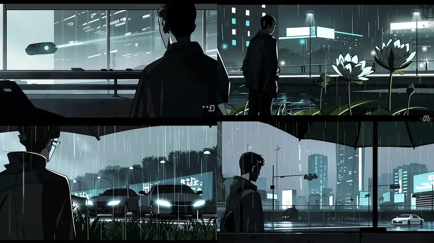 Futuristic and Cinematic Style Blending Urban Elements - Midjourney sref style