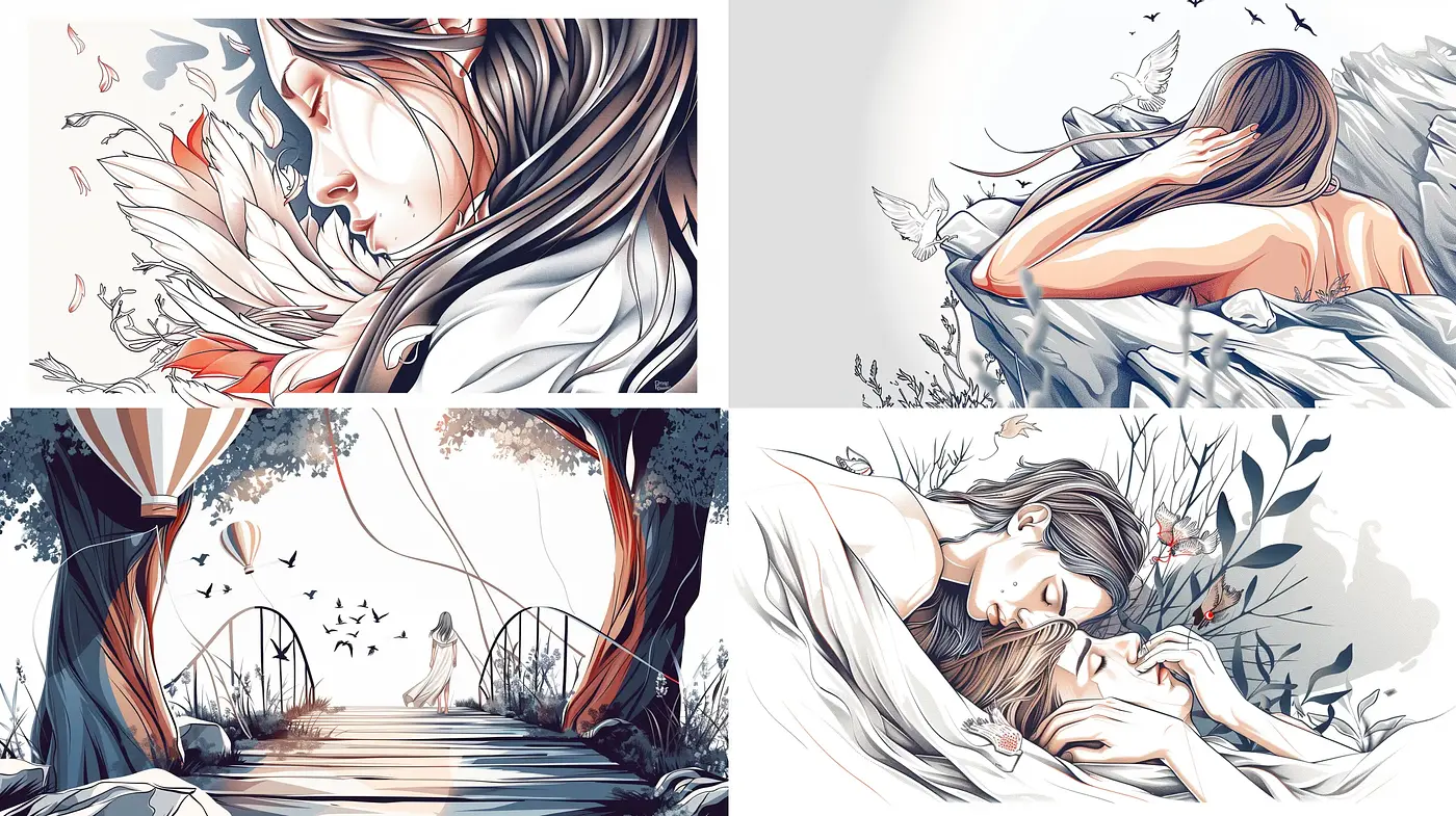 Ethereal Autumnal Dreamscape in Stylized Illustration - Midjourney sref style