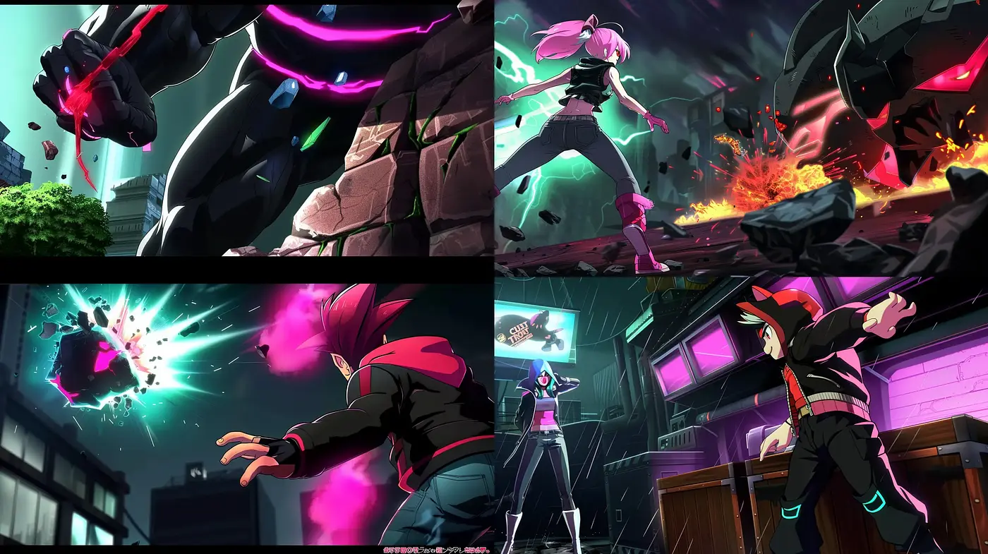 Dynamic Anime-Inspired Cyberpunk Visualization - Midjourney sref style