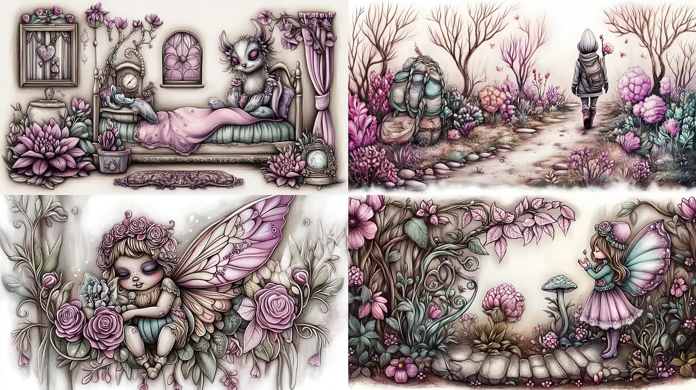 Enchanted Pastel Fantasy with Whimsical Storybook Appeal - Midjourney sref style