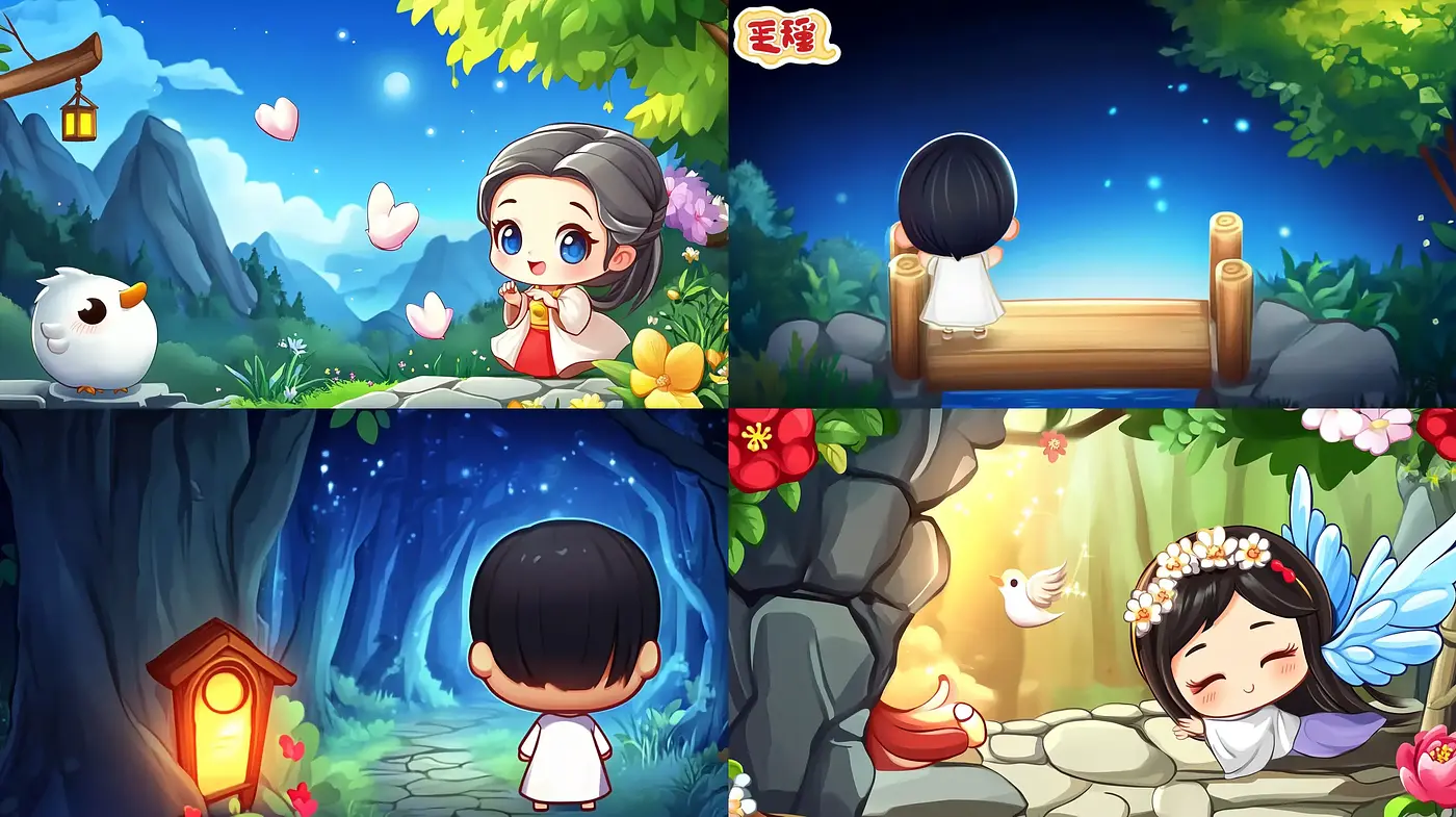 Whimsical Storybook Serenity: A Harmonious Fusion of East Asian Digital Artistry - Midjourney sref style