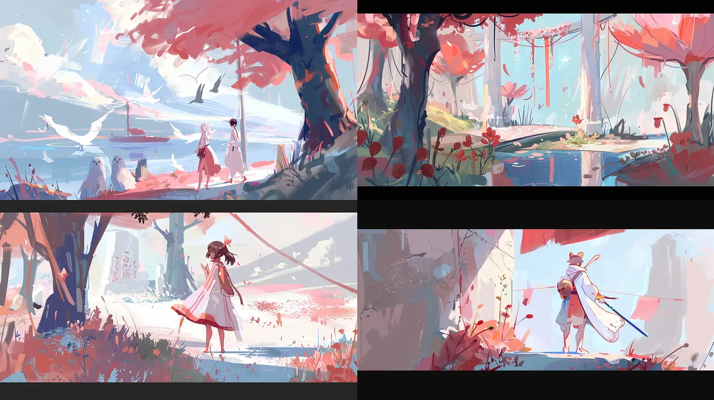 Ethereal Pastel Dreamscape: A Harmonious Confluence of Light and Color - Midjourney sref style