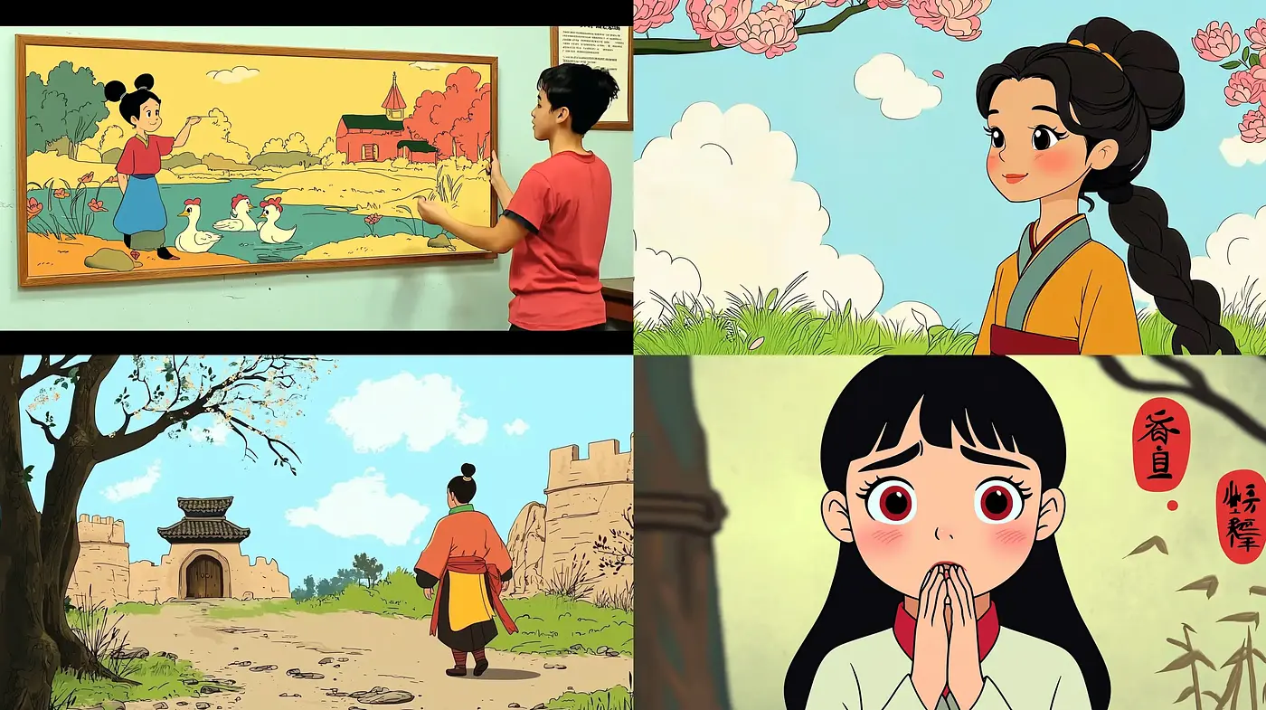 Elegant Harmony of Warm Tones and Anime-Inspired Artistry - Midjourney sref style
