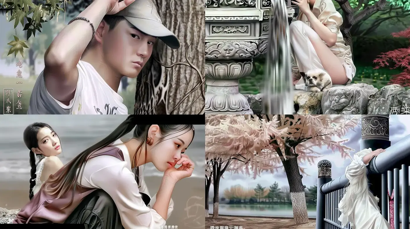 Harmoniously Blended Traditional and Contemporary Aesthetic with Nature Elements - Midjourney sref style