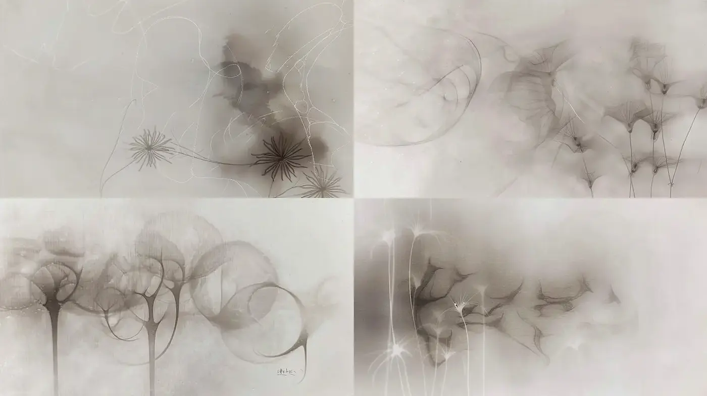 Subtle Elegance in Abstract Monochrome Composition - Midjourney sref style