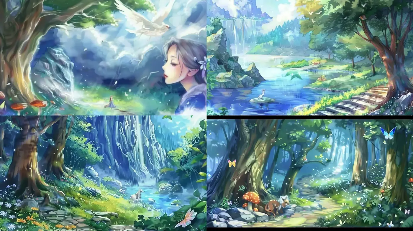 Enchanted Forests and Ethereal Dreams: A Consistent Thematic Exploration - Midjourney sref style