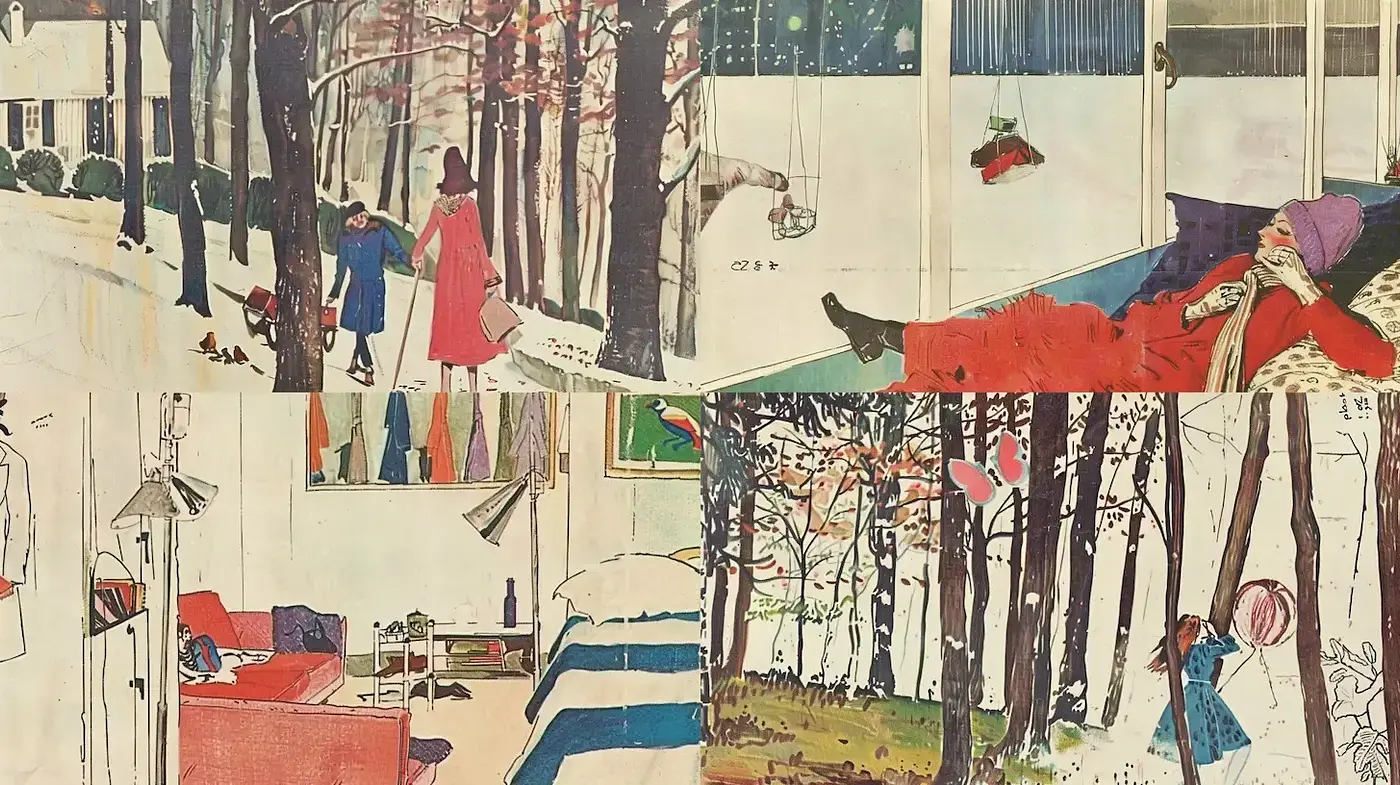 Charming and Evocative Vintage Illustrations with a Nostalgic Feel - Midjourney sref style
