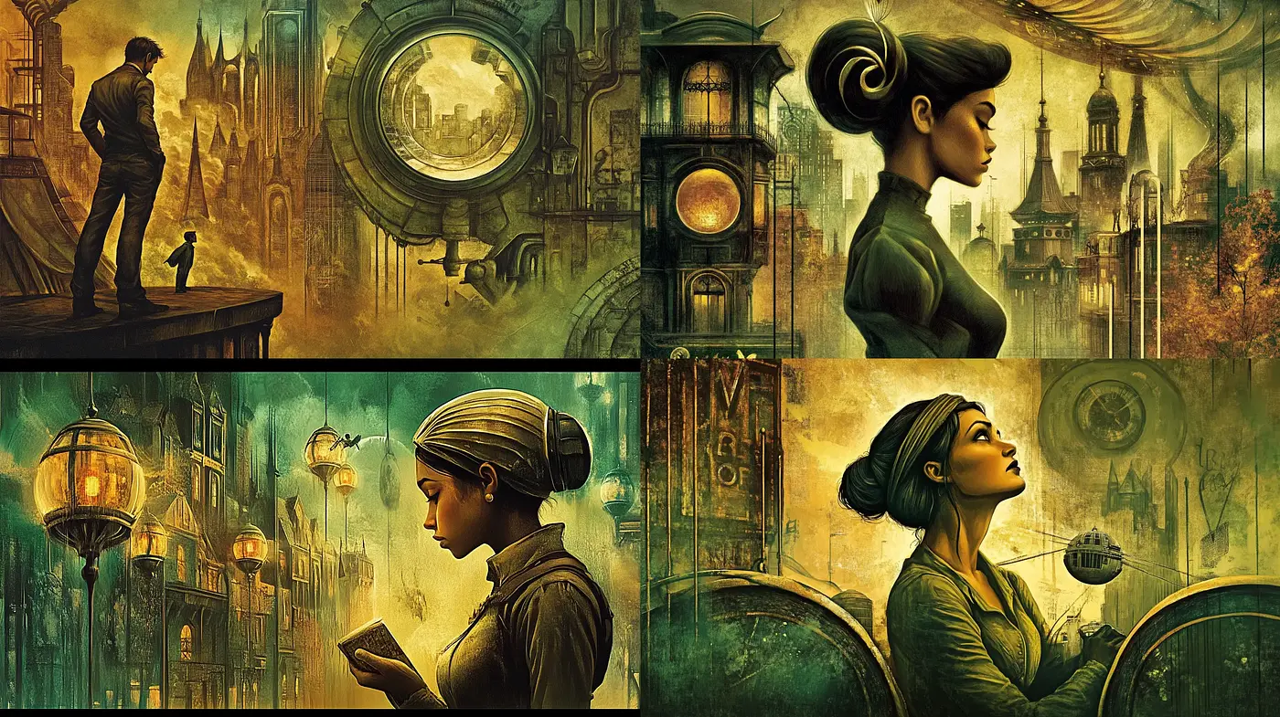 Steampunk Reverie: A Consistent Homage to Industrial Fantasy - Midjourney sref style