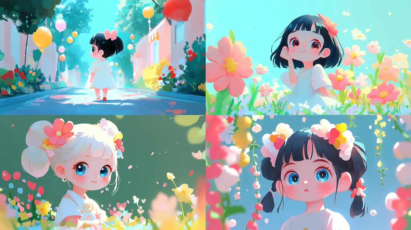 Whimsical Anime-Inspired Illustrations with a Dreamy Pastel Palette - Midjourney sref style