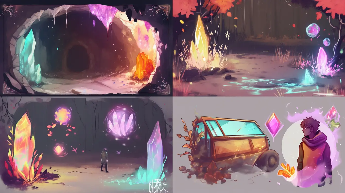 Luminous Dreamscapes: A Synthesis of Surreal Glow and Ethereal Textures - Midjourney sref style