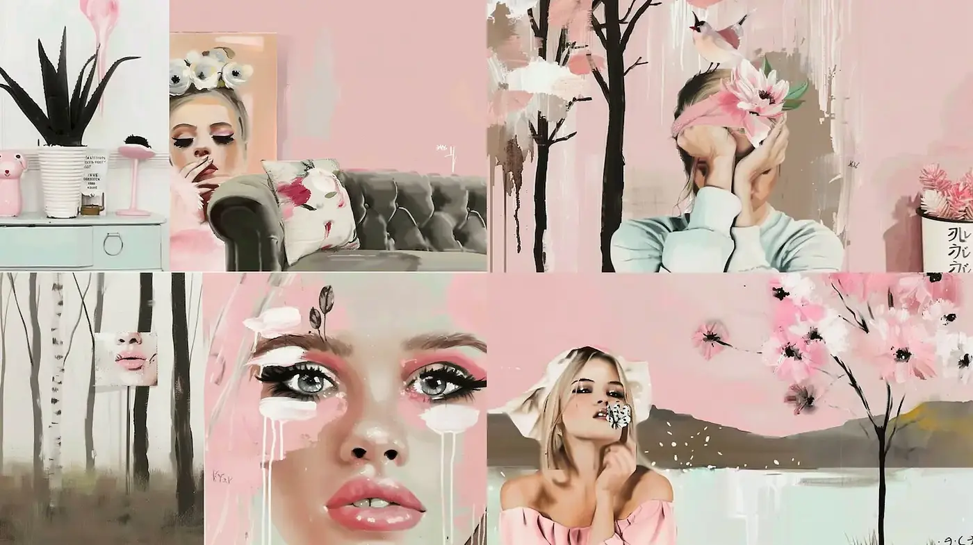Charming and Whimsical Pastel Aesthetic with Floral Influences - Midjourney sref style