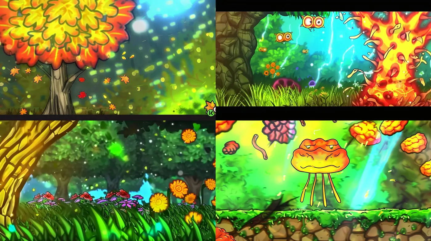 Luminous Fantasy Garden: A Vivid Enchantment in Stylized Brushstrokes - Midjourney sref style