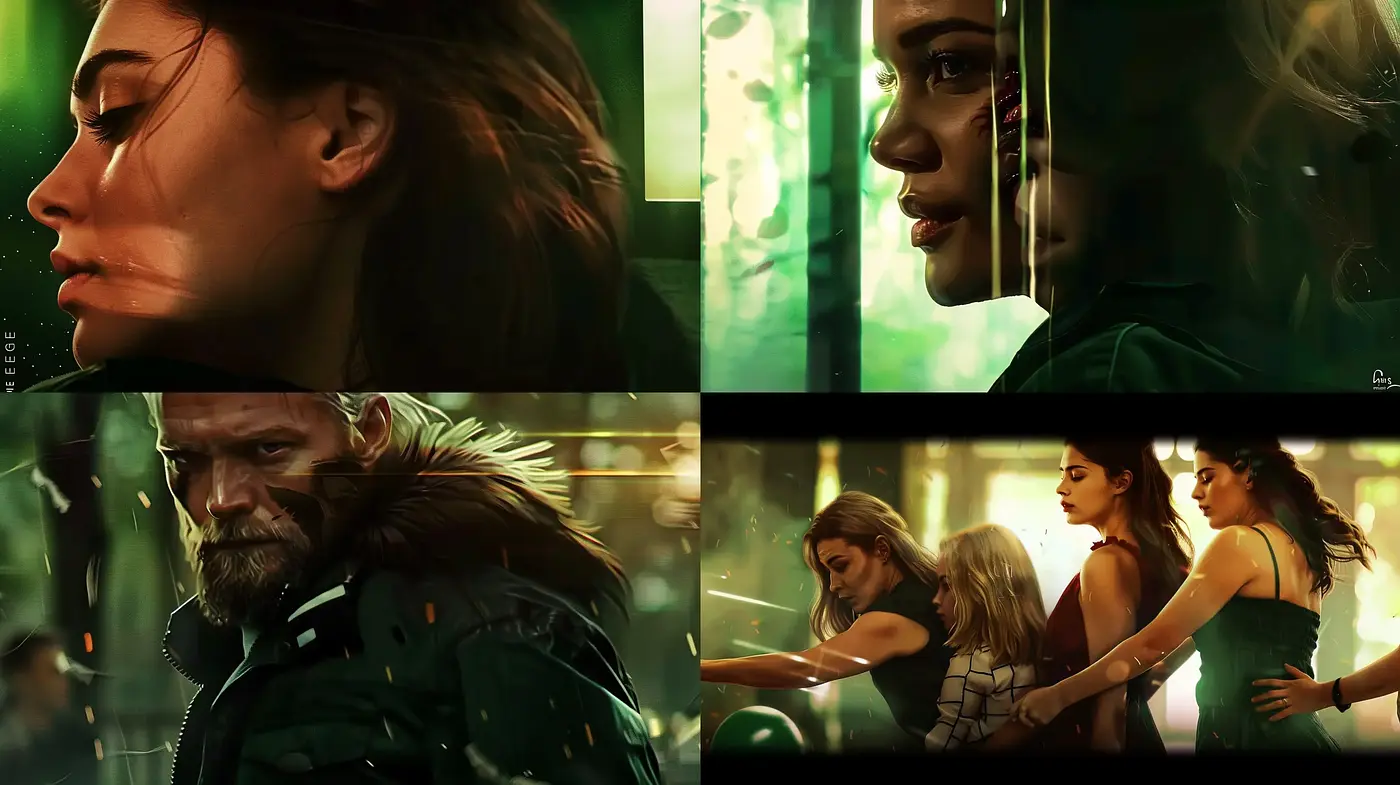 Cinematic Elegance with a Hint of Graphic Novel - Midjourney sref style