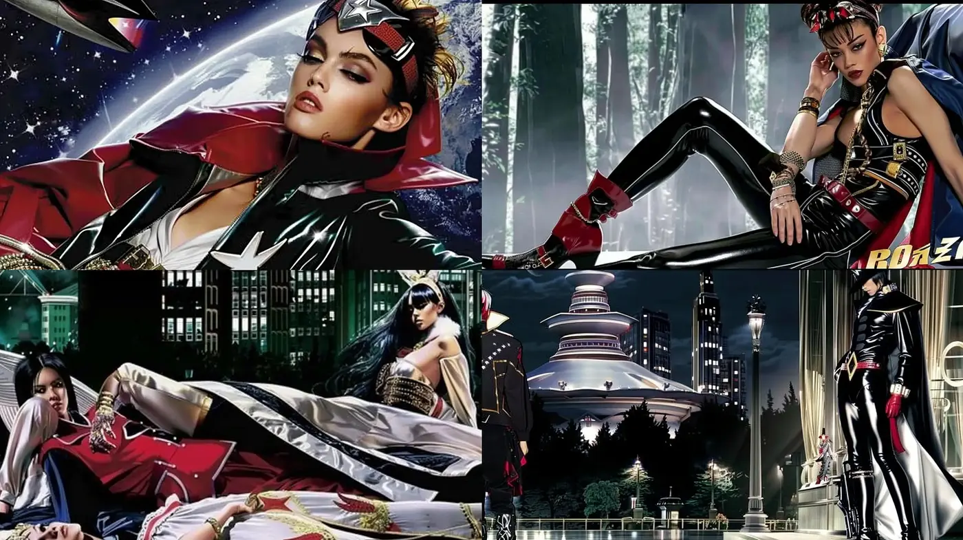 Futuristic Neon-Gothic Fusion with a Cyberpunk Essence - Midjourney sref style
