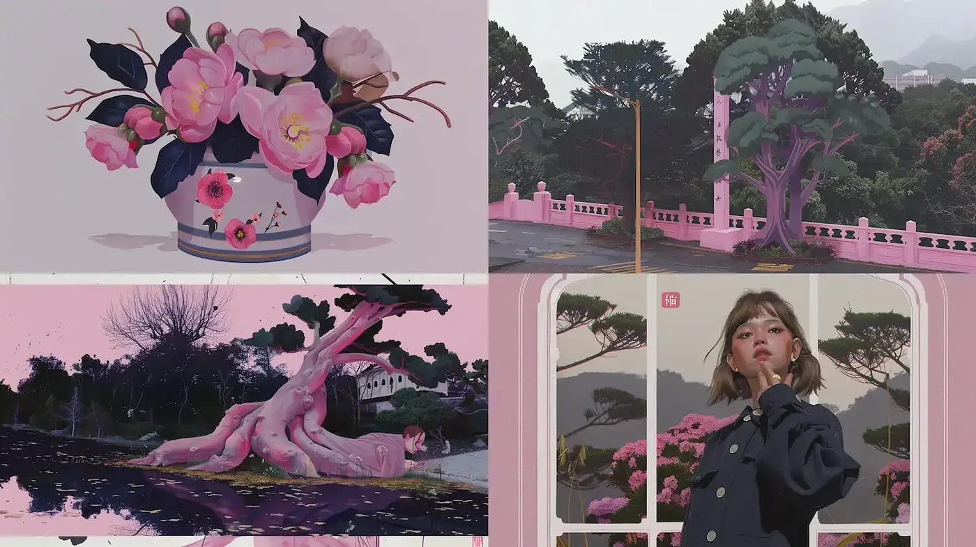 Captivating Harmony of Nature and Portraiture with a Soft, Dreamy Aesthetic - Midjourney sref style