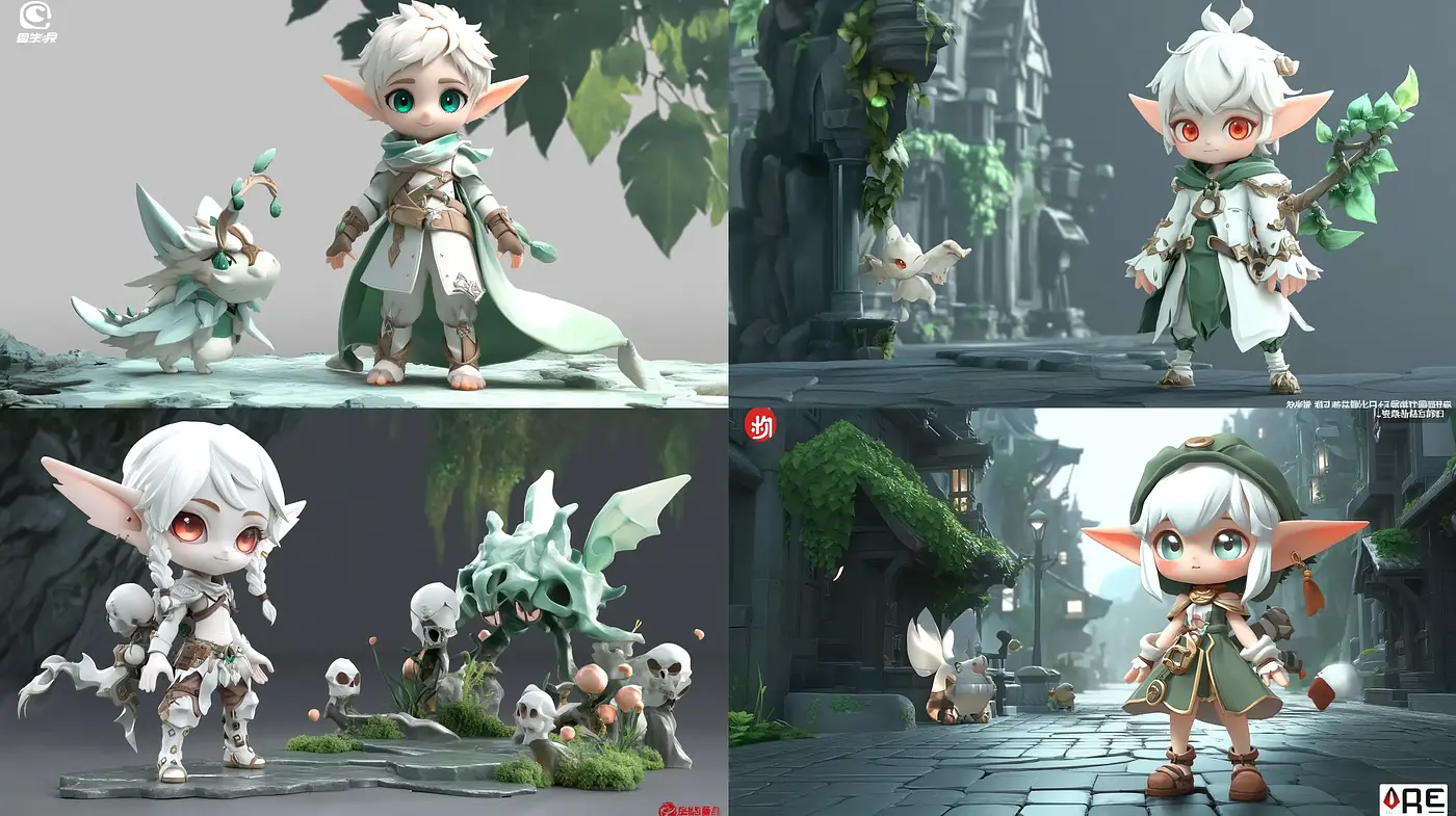 Enchanted Realms of Stylized Fantasy: A Delicate Blend of Whimsy and Detail - Midjourney sref style