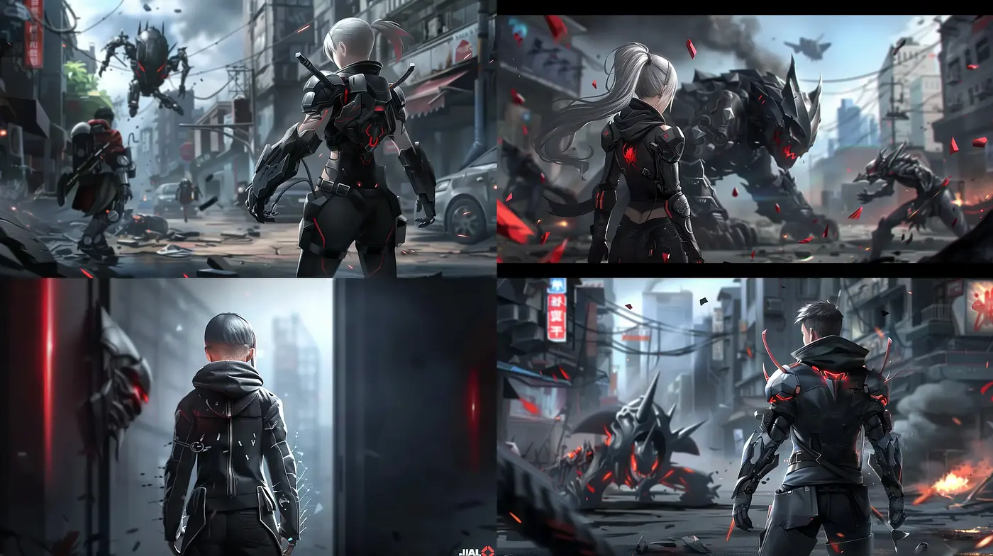 Futuristic Dystopian Elegance: A Symbiosis of Cybernetics and Desolation - Midjourney sref style