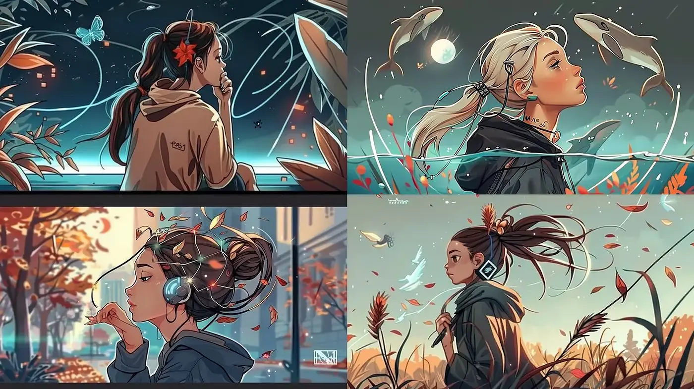 Stylized Illustrations with a Soft and Dreamy Aesthetic - Midjourney sref style