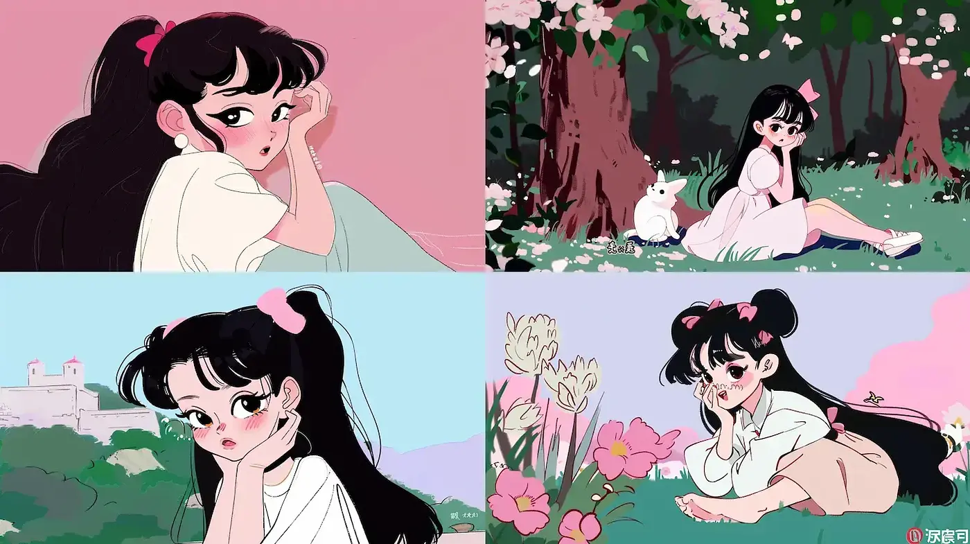 Whimsical Yet Nostalgic Cartoon Aesthetic with Soft Pastels - Midjourney sref style