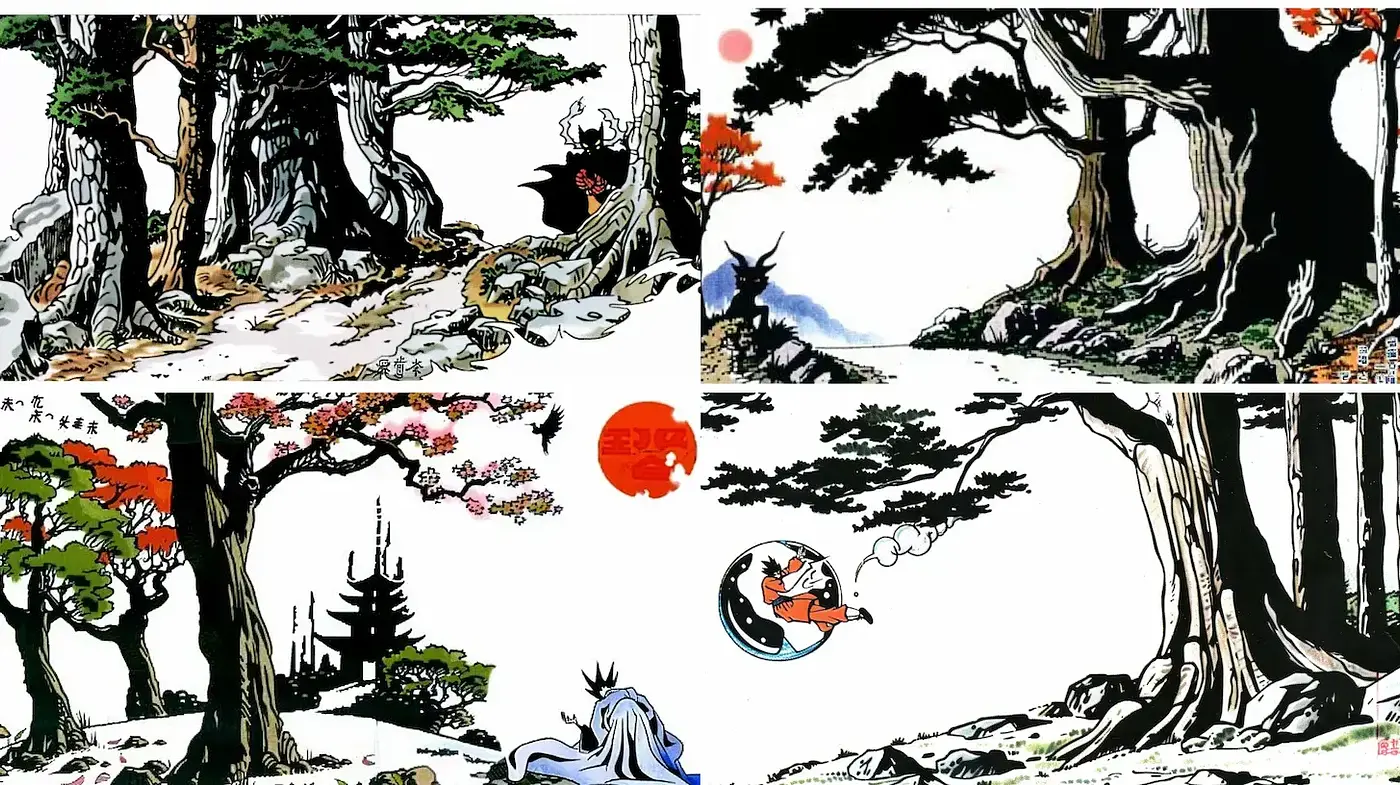 Dynamic and Fluid Presentation of Nature with Asian Influences - Midjourney sref style