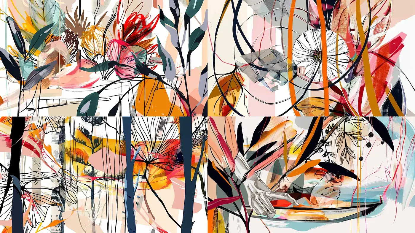 Vibrant Abstract Expressionism with Nature Themes - Midjourney sref style