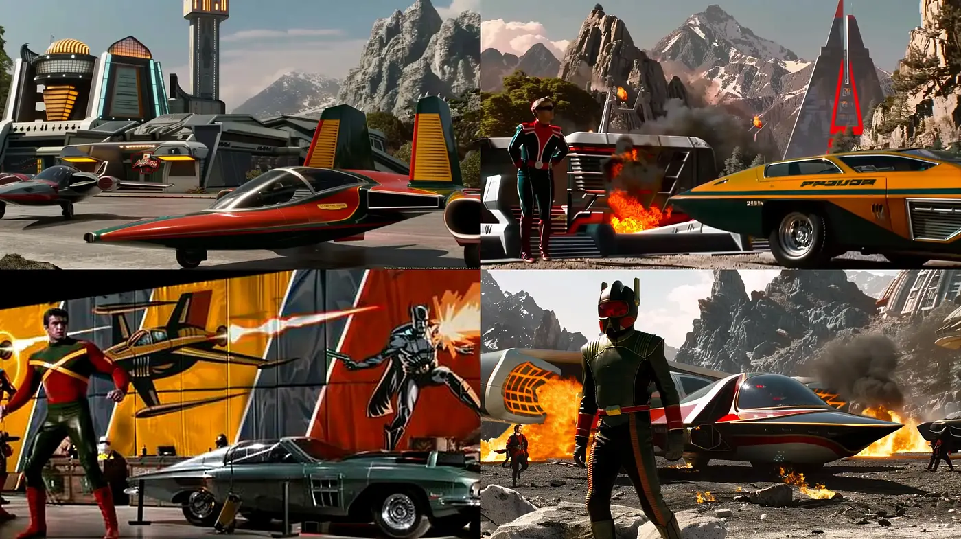Futuristic Retro Dynamism with a Cartoon Realism Essence - Midjourney sref style