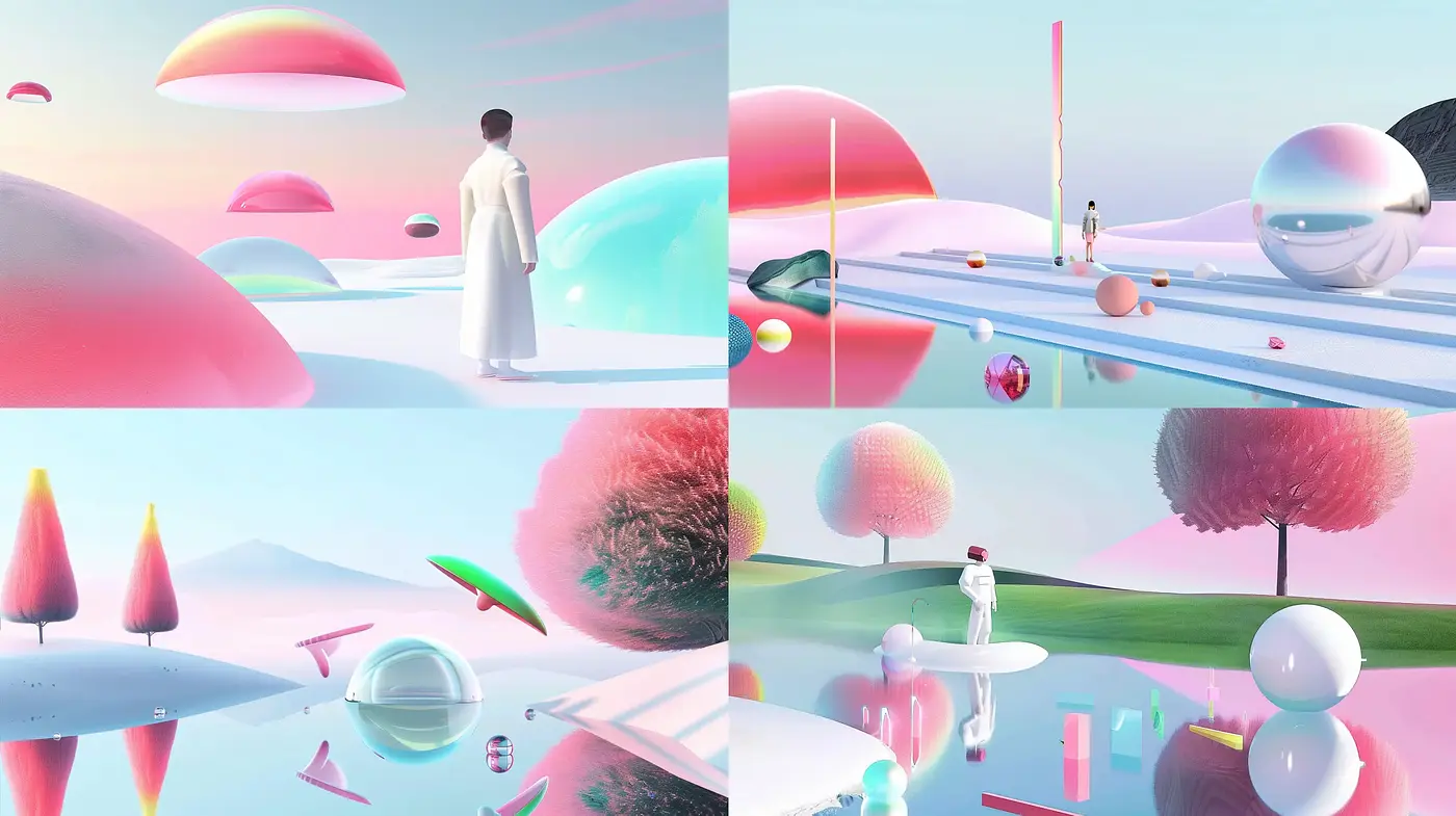 Surreal Pastel Dreamscape with Otherworldly Serenity - Midjourney sref style