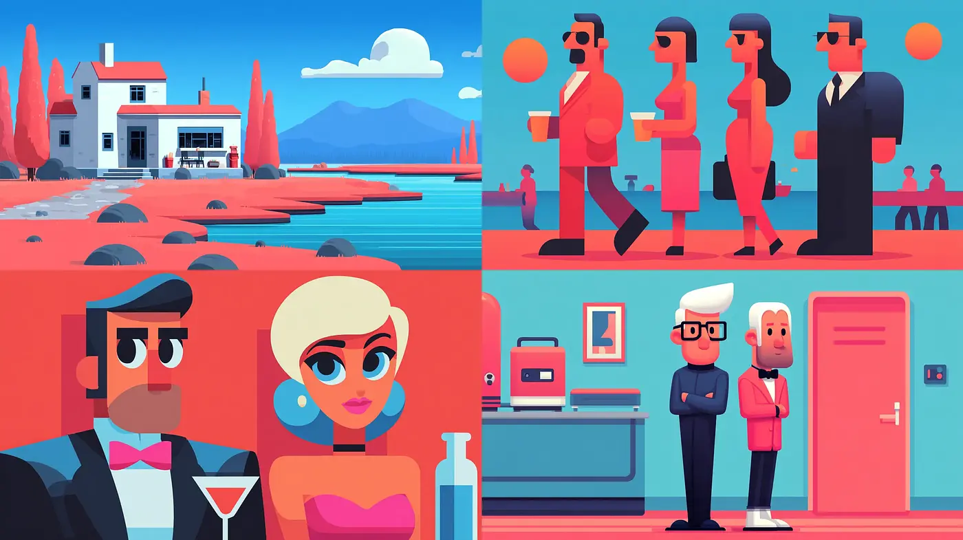 Stylized Illustrations with a Playful, Retro Vibe - Midjourney sref style