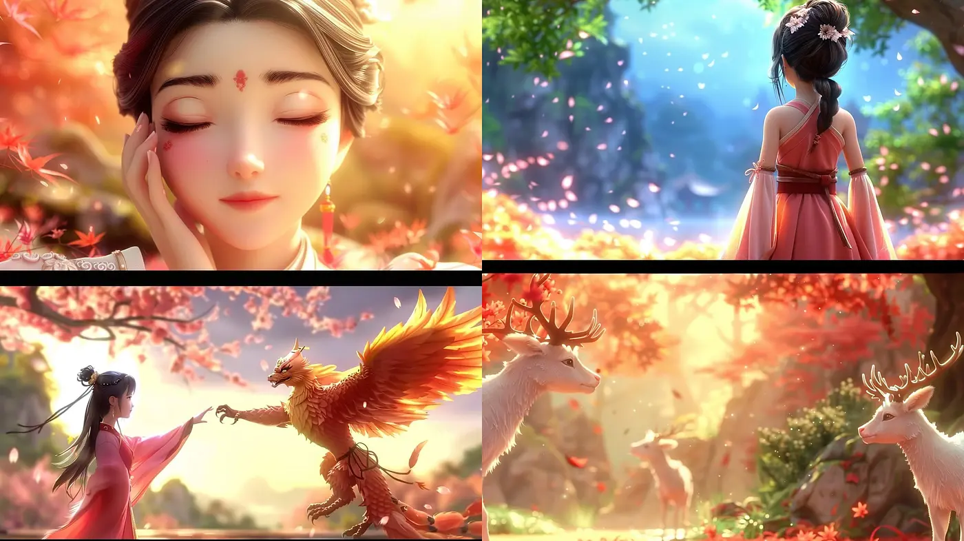 Ethereal Autumnal Radiance: A Harmony of Warm Tones and Dreamlike Tranquility - Midjourney sref style