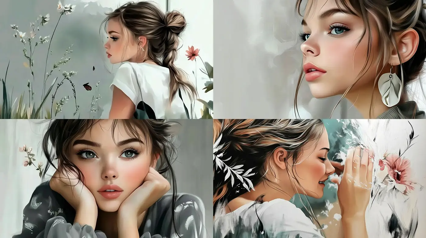 Ethereal Femininity in Dreamlike Nature - Midjourney sref style