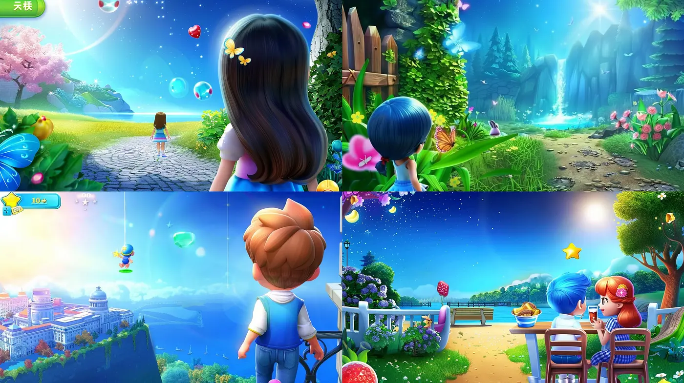 Serene Fantasy Worlds in Vivid Storybook Illustration Style - Midjourney sref style
