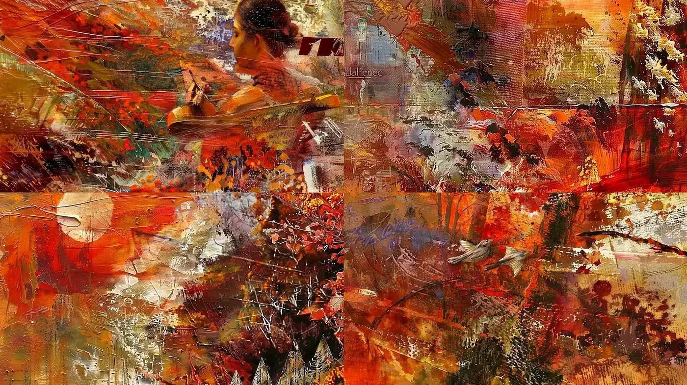 Abstract Expressionist Resonance with Autumnal Hues - Midjourney sref style