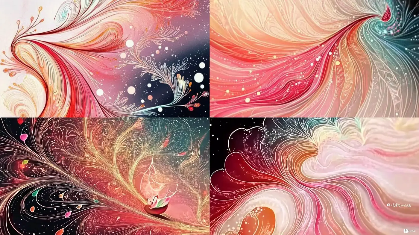 Swirling Elegance in Pastel Dreamscape - Midjourney sref style