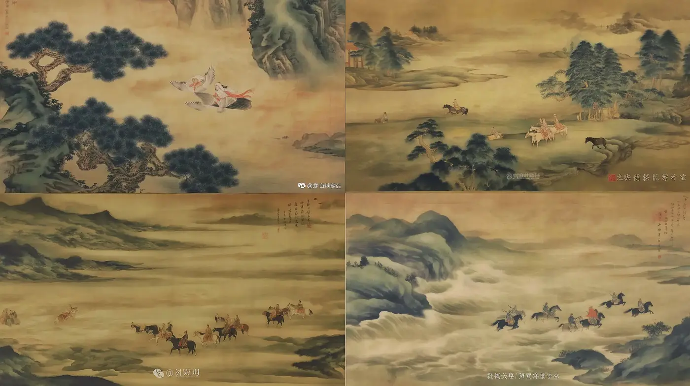 Ethereal Landscape with Harmonious Elements and Traditional Techniques - Midjourney sref style