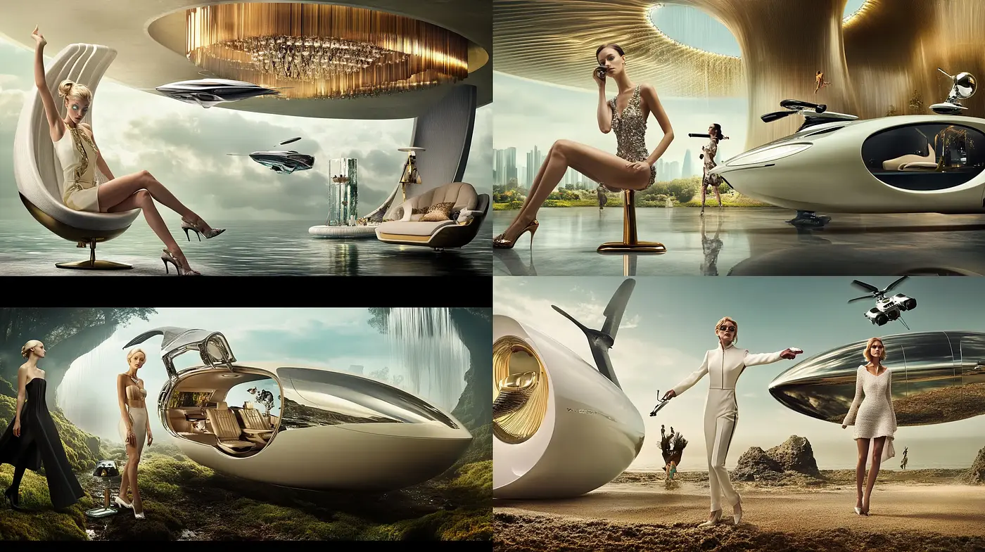 Futuristic Elegance in Sepia: A Visual Homage to Retro-Futurism - Midjourney sref style