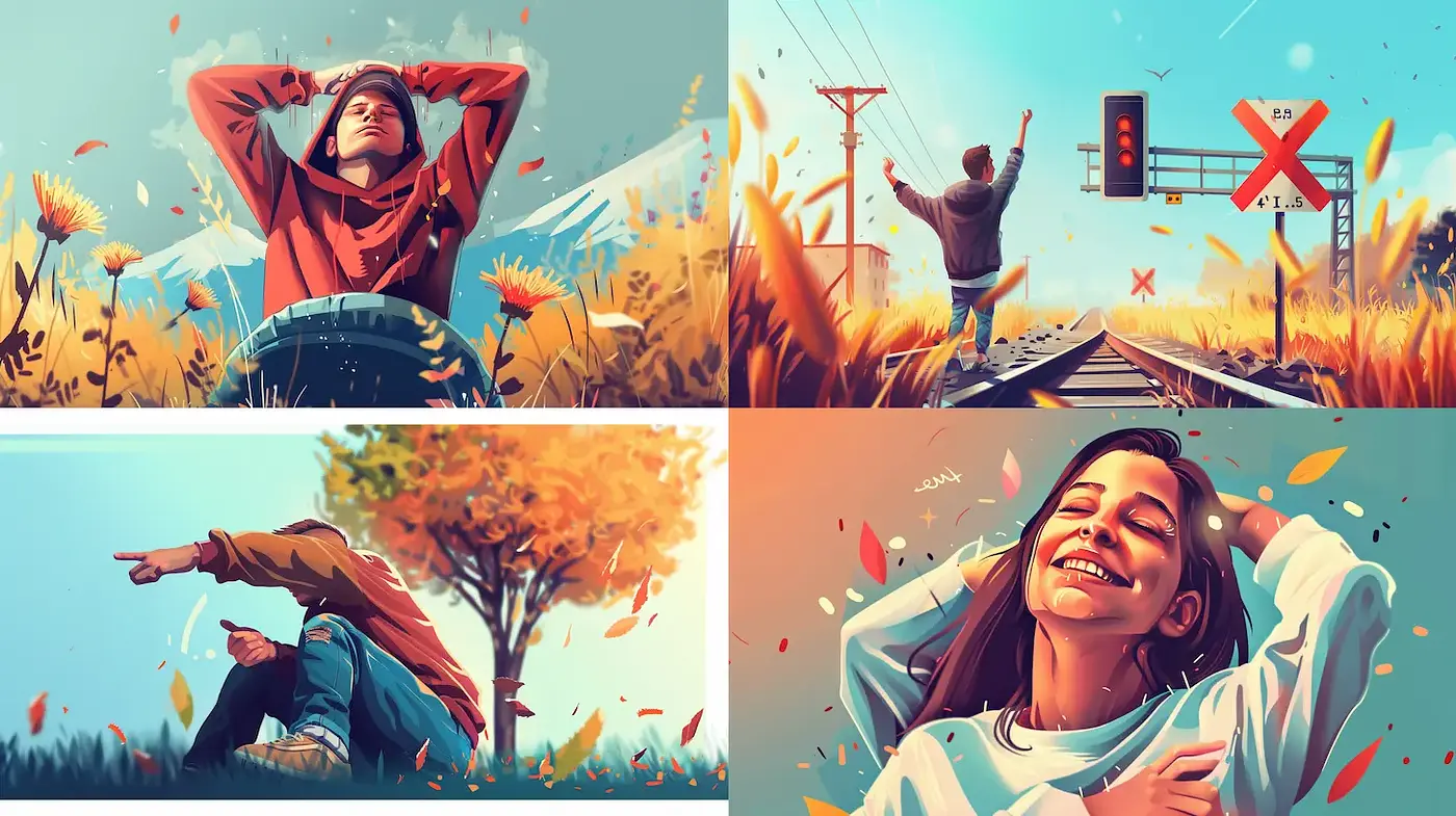Vibrant and Dreamlike Scenes Capturing Joyful Moments in Nature - Midjourney sref style