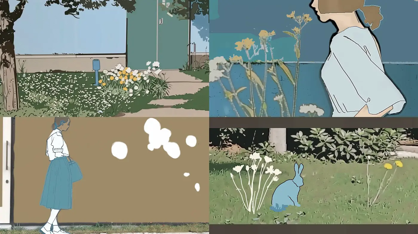 Contemplative Nature and Serenity in Stylized Pastels - Midjourney sref style