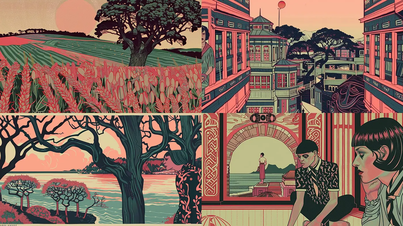 Harmonious Retro-Futurism in Stylized Detail: A Nostalgic Blend of Past and Progressive Aesthetics - Midjourney sref style