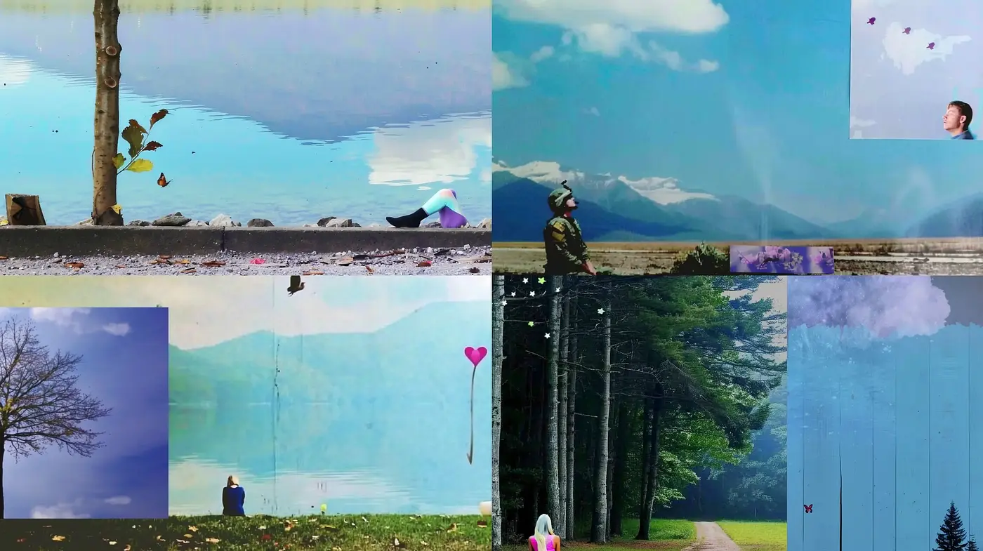 Contemplative Pastoral Scenes with Surrealist Touches - Midjourney sref style