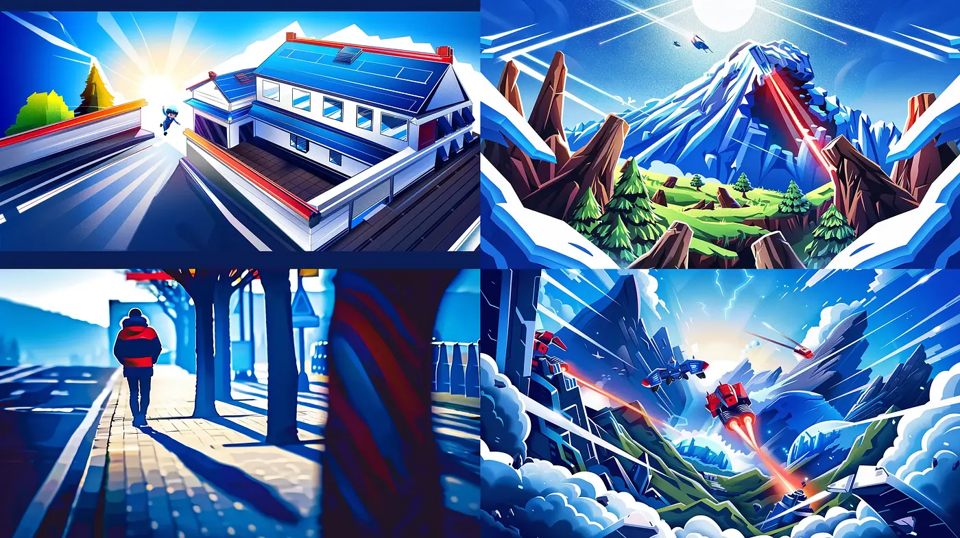 Luminous Dynamic Futurism with a Retro Comic Book Aesthetic - Midjourney sref style